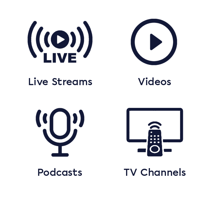 Wide content support for your ott video platform.