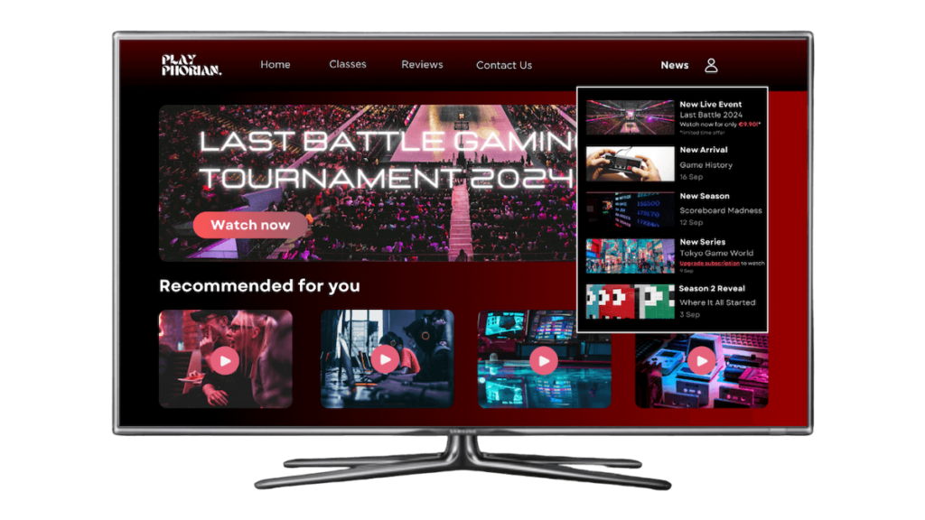 OTT website news section example