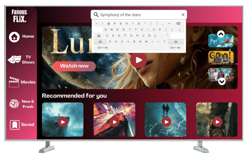 OTT app with navigation search